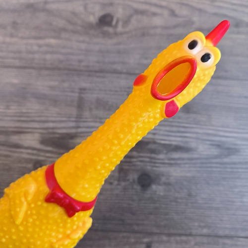 Juguete pollo grande hule sonido chillón plástico mascotas