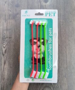 Cepillos limpieza dental mascotas set x 4 unidades 1